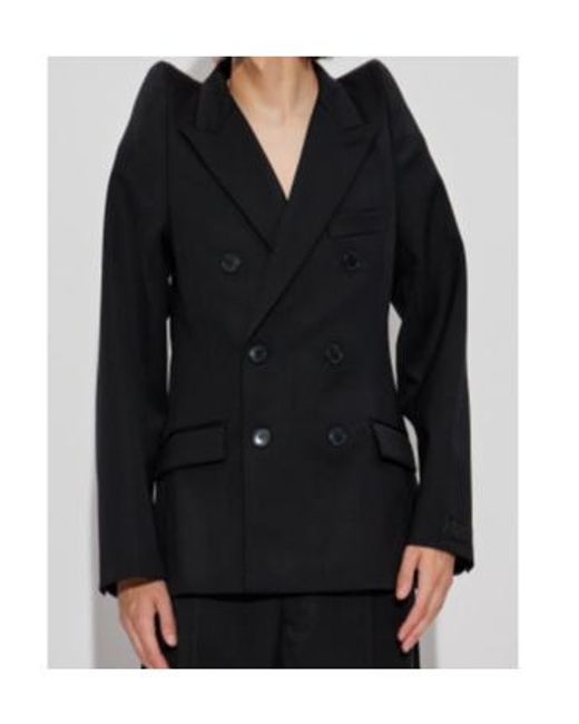 Vetements Black Padded-Shoulder Double-Breasted Jacket for men