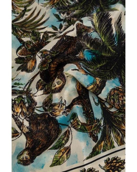 DSquared² Black Graphic-Print Silk Scarf for men