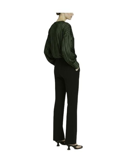 Dries Van Noten Black Portias Wide Leg Wool Pants
