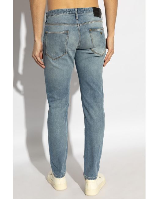 Emporio Armani Blue Jeans With Vintage Effect for men