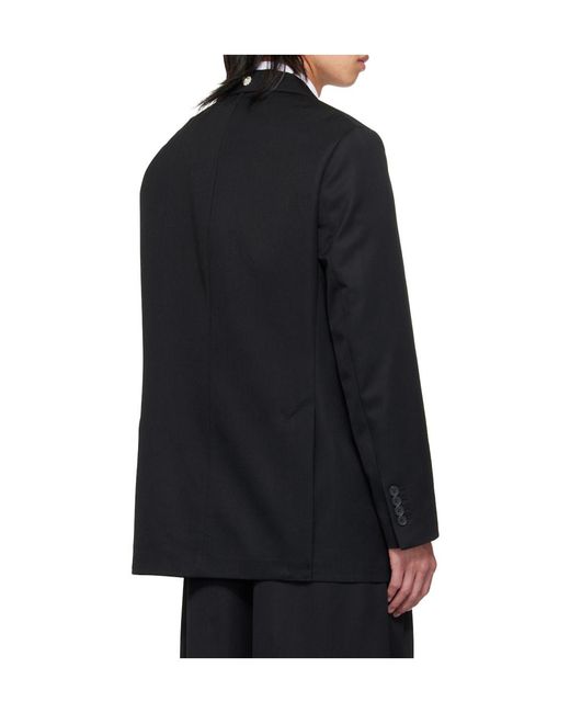 Simone Rocha Black Double-Breasted Suit Jacket With Vents for men