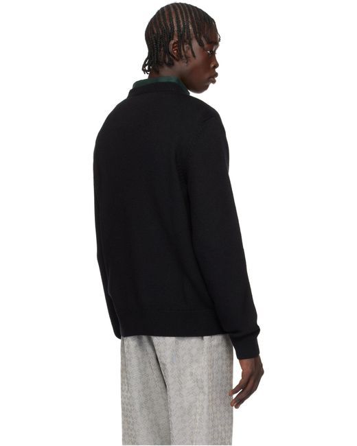 Givenchy Black Logo Embroidered Knit Sweater for men