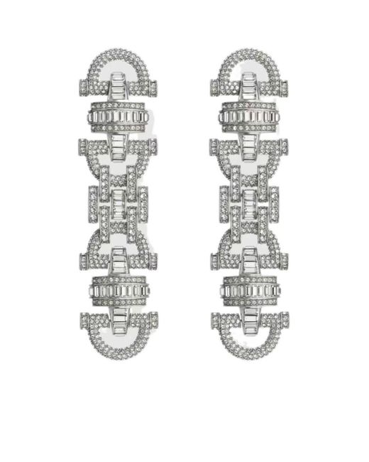 Gucci White Staffa Crystal Earrings