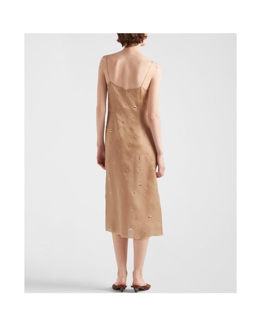 Prada Natural Square Neck Strapped Dress