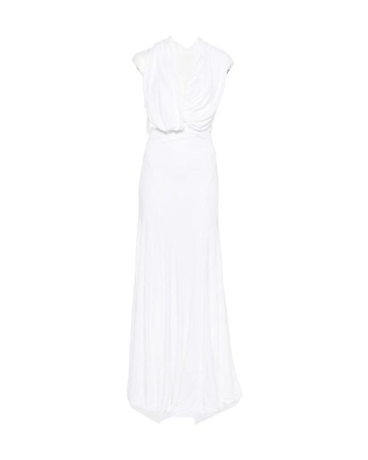 Christopher Esber White Draped Cut-Out Maxi Dress