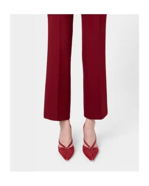 Roger Vivier Red Escarpins Dorsay Virgule En Cuir Velours