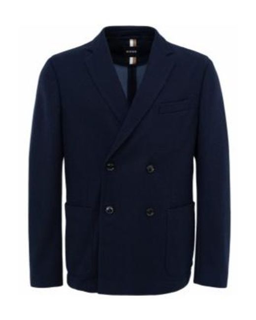 Boss Blue Long-Sleeved Suit Jacket for men