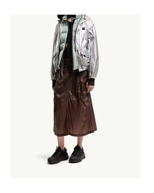 Moncler Gray Moncler Ylang Hooded Metallic Jacket