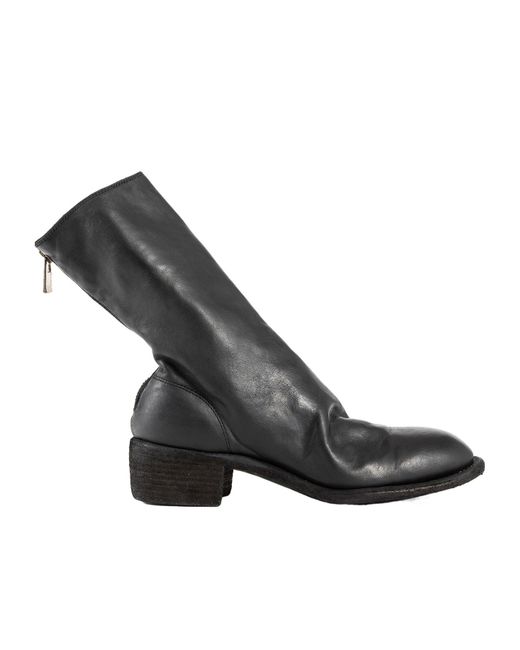Guidi Black Round-Head Short Boots