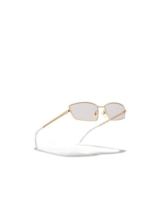 Gucci White Rectangular Frame Sunglasses for men