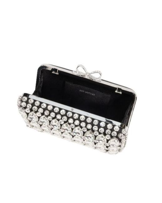 Self-Portrait Black Bow Embellished Clutch Bag