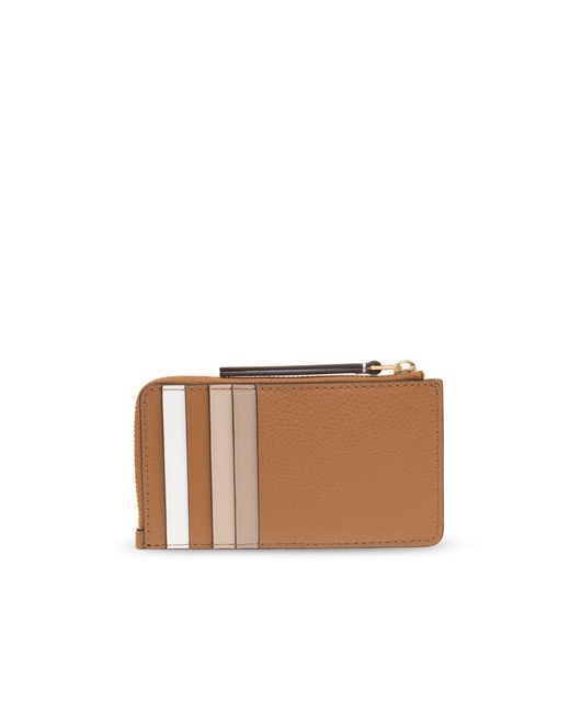 Tory Burch White Robinson Double-T Leather Cardholder