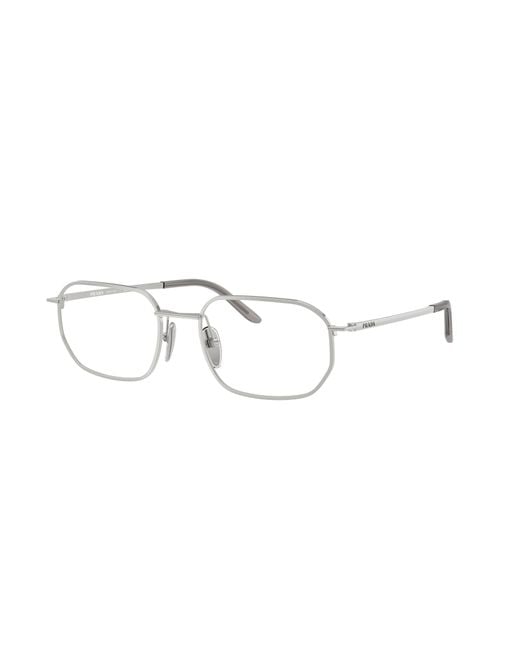 Prada White Eyewear Irregular Frame Glasses for men