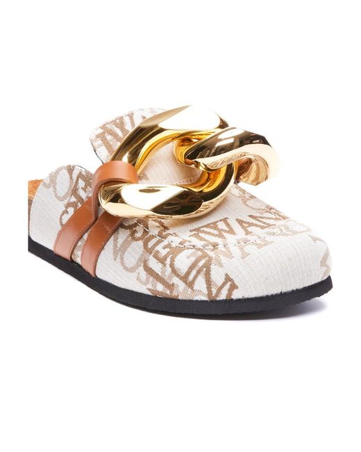 J.W. Anderson White Logo Muller Shoes