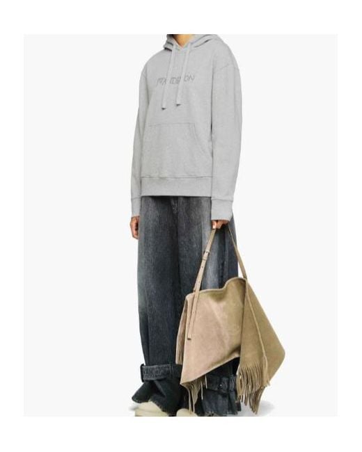 J.W. Anderson Gray Jw Anderson Logo Lettering Drawstring Hoodie