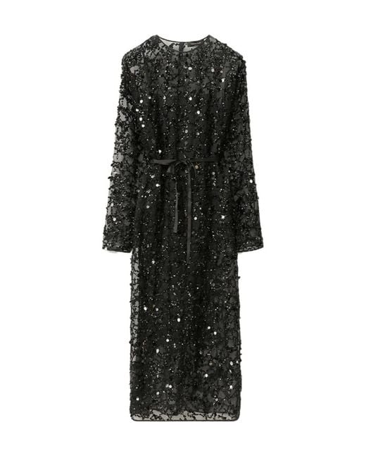 Fabiana Filippi Black Long-Sleeved Dress