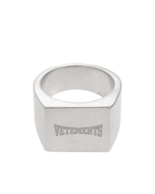 Vetements White Logo Ring for men
