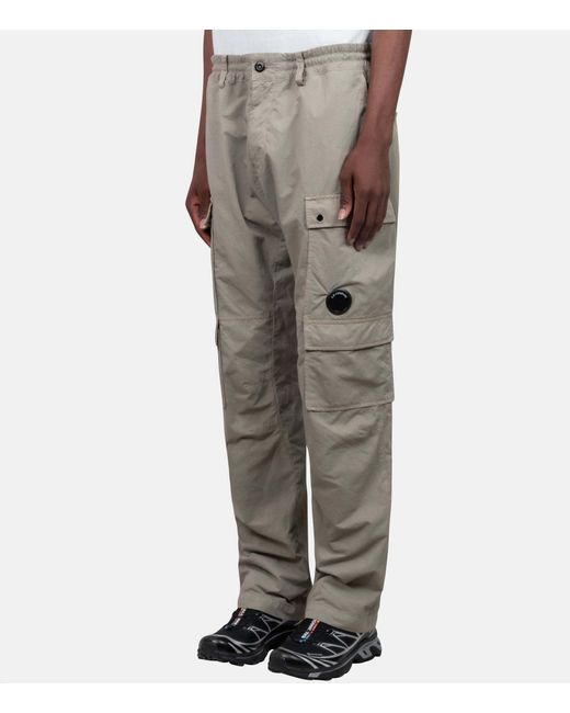 C P Company Gray Casual Pants With Belt Loops for men