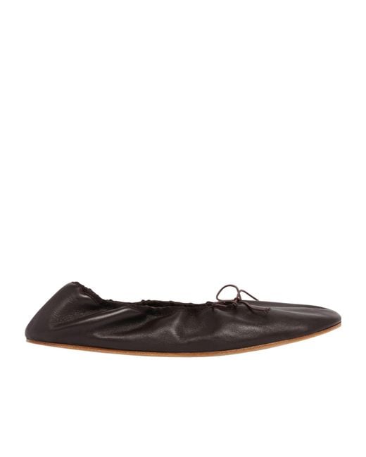 The Row Black Round-Toe Ballet Flats
