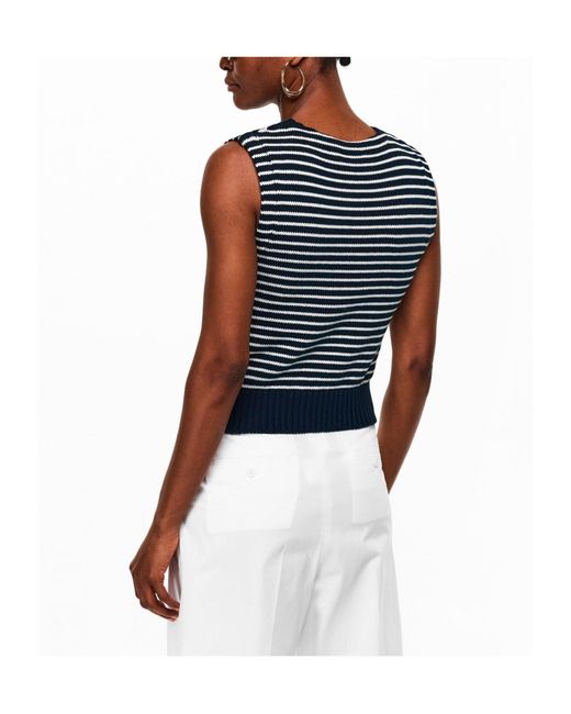Weekend by Maxmara Blue Striped Knit Sleeveless Top