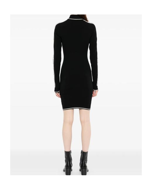 Off-White c/o Virgil Abloh Black Logo Tape Long-Sleeved Dress