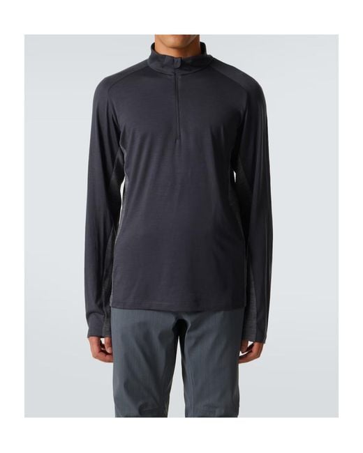 Sease Blue Runner Virgin Wool Half-Zip Sweater for men