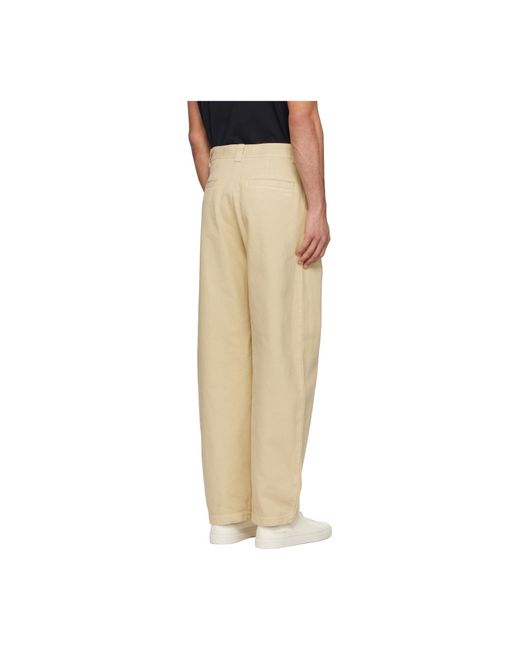 A.P.C. Natural Logo-Embroidered Trousers for men