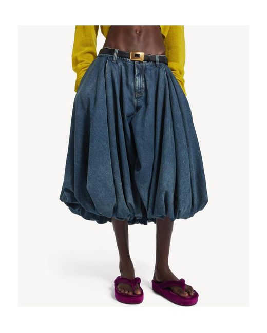 Balenciaga Blue Denim Balloon Shorts
