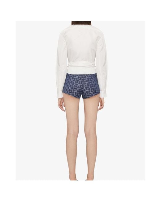 Givenchy White 4G Detailed Bow Shirt