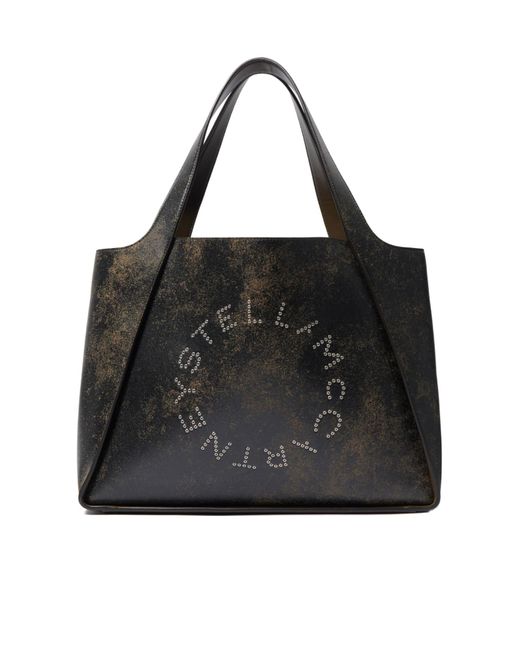 Stella McCartney Black Large Tote With Logo Bags