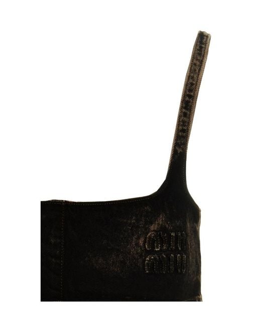 Miu Miu Black Short Denim Vest