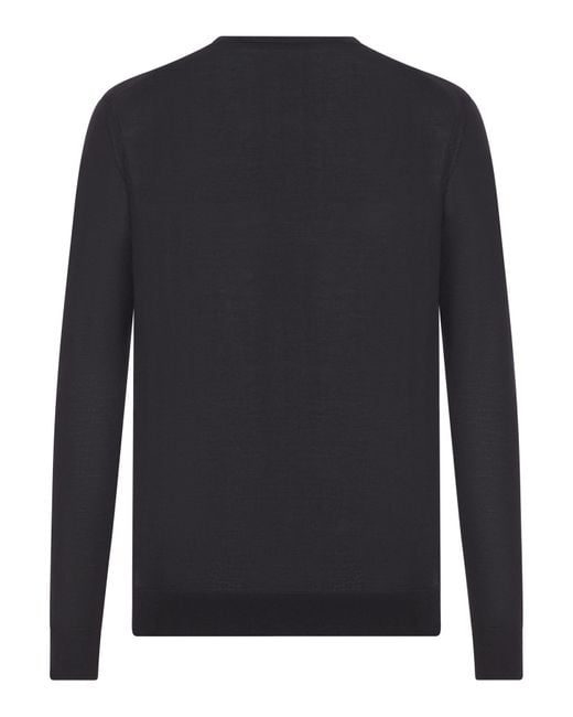 Prada Blue Long Sleeved Crewneck Jumper for men