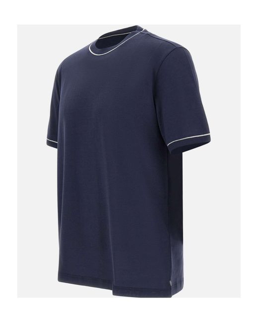 Eleventy Blue Crew Neck T-Shirt for men