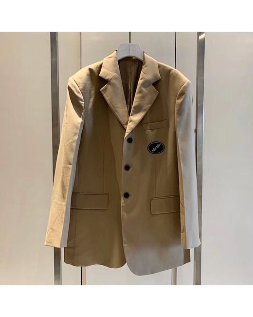 we11done Natural Logo Patch Suit Jacket for men