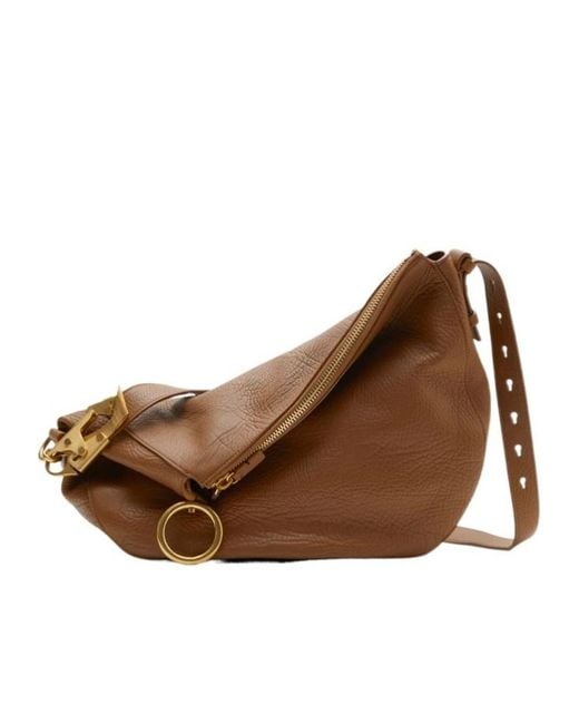 Burberry Brown Medium Knight Leather Shoulder Bag