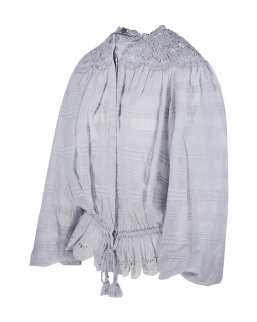 Isabel Marant Blue Isabel Marant Étoile Polly Floral Lace Blouse