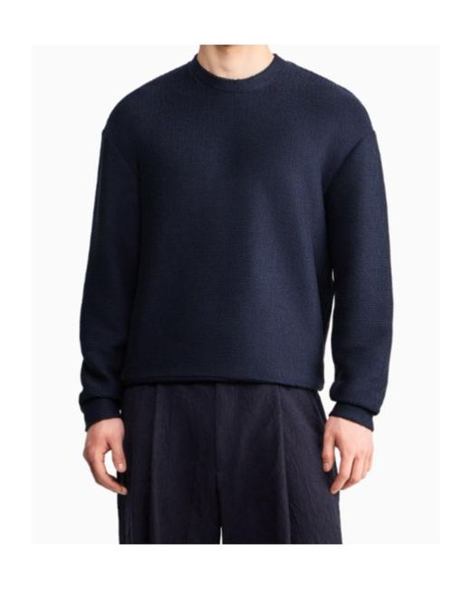 Giorgio Armani Blue Long-Sleeve Sweatshirt for men