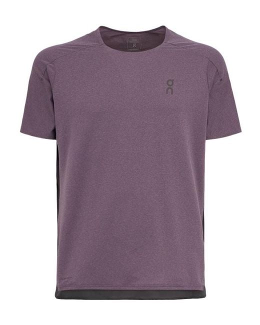 On Shoes Purple Performance-T Running T-Shirt for men