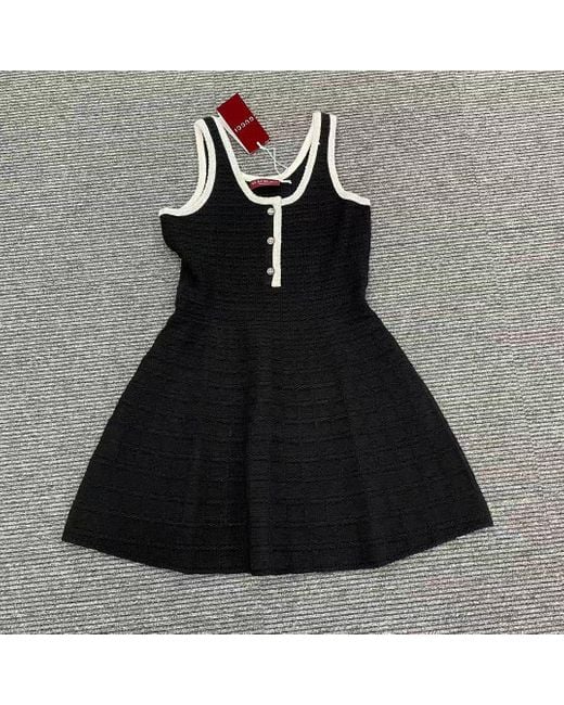Gucci Tweed Wool Dress With Embroidery in Black | Lyst