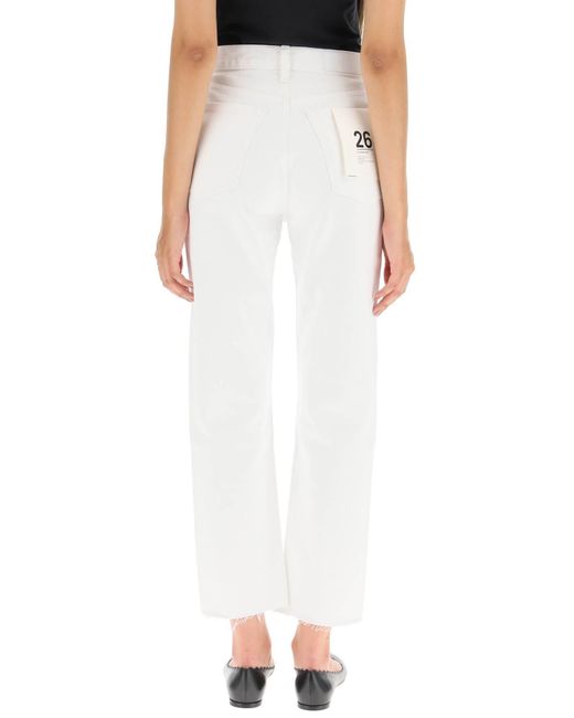 Re/done White Logo Pipe Jeans