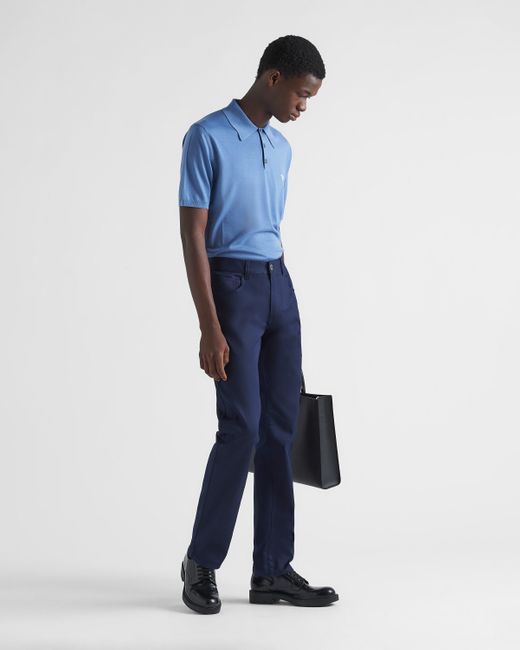 Prada Blue High-Waist Straight-Leg Jeans for men