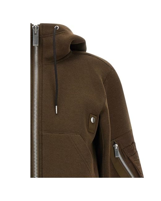 Sacai Brown Long-Sleeve Bomber Jacket