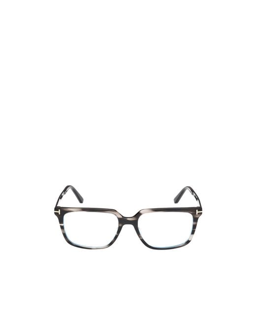 Tom Ford White Eyewear Rectangular-Frame Glasses for men