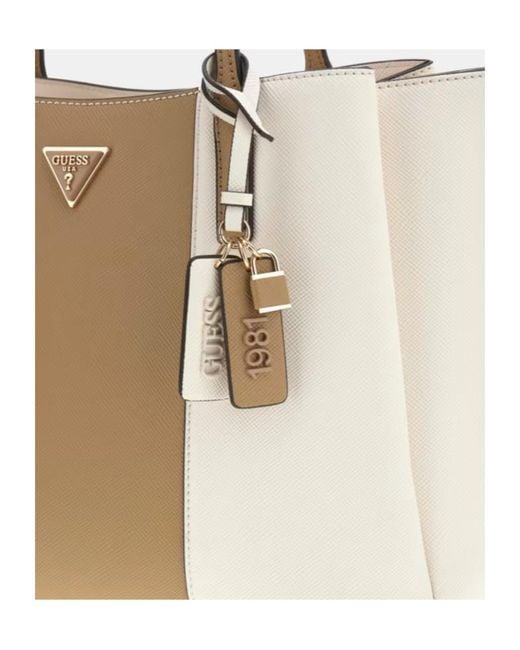 Guess White Noelle Tote Bag
