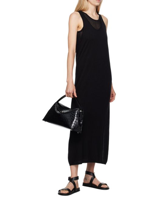 Totême Black Totême Crossover Strap Detailed Round Toe Sandals