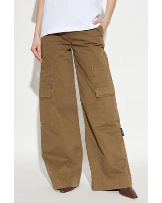 Off-White c/o Virgil Abloh Brown Wide Leg Cargo Trousers