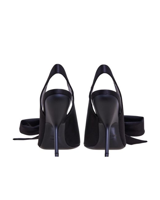 Ferragamo Blue Pointed-Toe Slingback Pumps