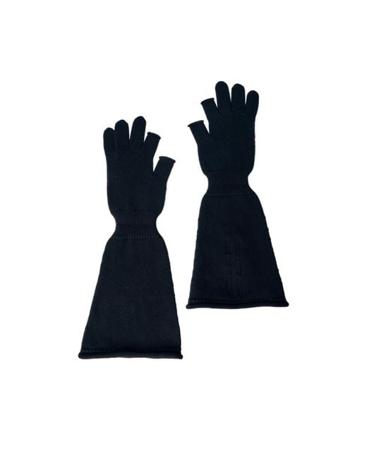 Rick Owens Blue Five-Finger Gloves for men