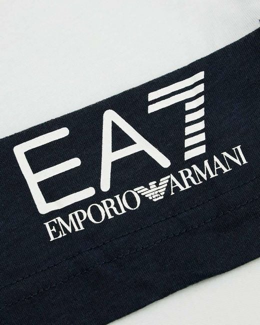 EA7 Blue Logo Patch Polo Shirt for men