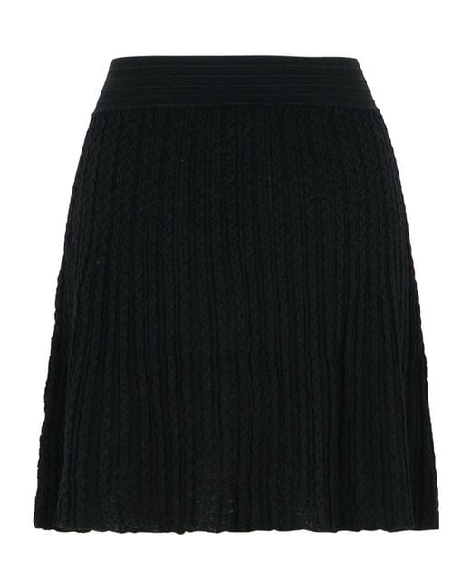 A.P.C. Black Kayla Pleated Midi Skirt